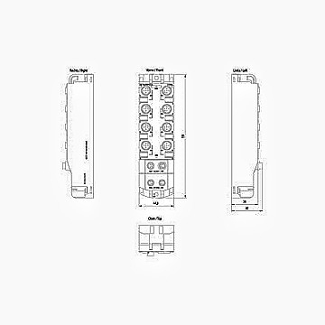 6ES7143-5AH00-0BA0 DIQ 16x24 V DC/0,5 A IP67 Siemens ET 200AL Modulo di connessione con 1