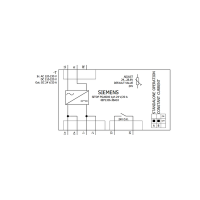 HYTECH Original SIEMENS SITOP PSU8200 24V DC 20A Modulo di alimentazione stabilizzato 6EP1336-3BA10