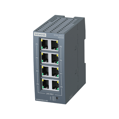 6GK5008-0BA10-1AB2 Siemens SCALANCE XB008 Commutatore Ethernet industriale non gestito 100%