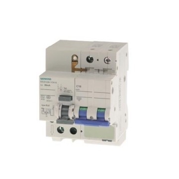Mini RCBO 5SU93261CN16 Icn 6 kA 2P Tipo AC 30 mA C-Char In 16 A Un AC 230 V Poli numero 2