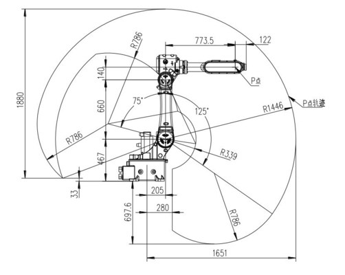 Risultati di saldatura GBS10-C1650 Robot industriale con torcia di saldatura in impianto di produzione