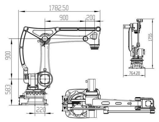 GBS50-K2220 50 kg di impiallacciamento del robot di palletizzazione e soluzione multi-giunto verticale a 4 assi