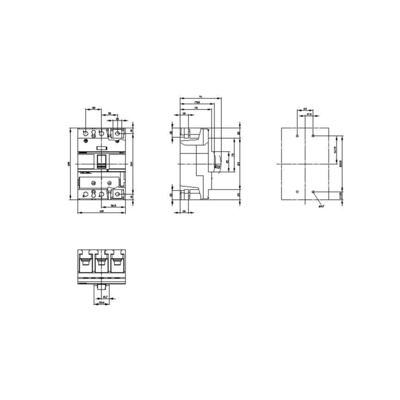 Testato al 100% Siemens 3VA1220-5EF32-0AA0 MCCB IEC FS250 200A 3P 55KA TM ATAM Power Off Knife