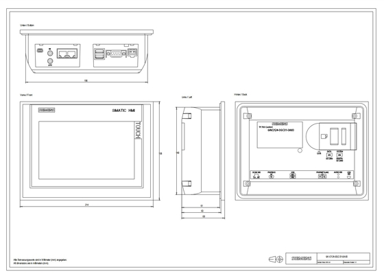 SIMATIC HMI TP700 Comfort Touch Screen 6AV2124-0GC01-0AX0 100% originale per l'automazione