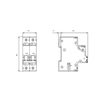 Automazione Industrial 5SY Miniatur Circuit Breaker 400V 10kA 2 poli D 10A Siemens