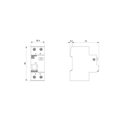 Interruttore automatico di distribuzione a bassa tensione Siemens FI/LS AC 30MA 1 N-P C6 4.5KA5SU1353-1KK06
