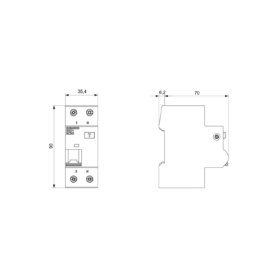 Siemens 5SU1353-1KK16 FI/LS AC 30MA 1 N-P C16 4.5KA Combo MCB di interruttore di corrente residua
