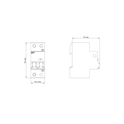 Interruttore LS/DI per distribuzione alimentazione a bassa tensione Siemens 5SU9356-1KK16 RCBO AC 30MA 1 N C16 6KA
