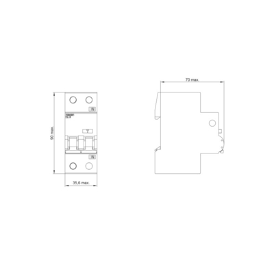 RCBO 6 kA 1P N Tipo AC 30 mA C-Char In 32 A Un AC 230 V Per Siemens 5SU9356 1KK32