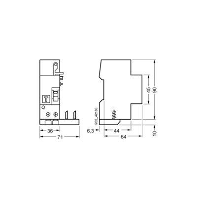 5SM2322-6 RCBO 6 kA 1P N Tipo AC 30 mA C-Char In 32 A Un AC 230 V Per Siemens 5SM2322