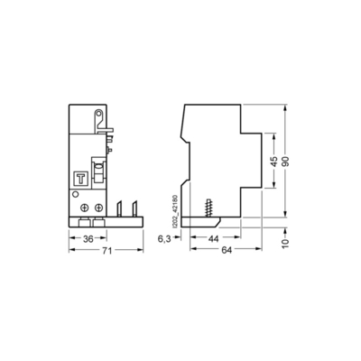 Peso netto kg 0,204 Kg 5SM2322-0 RC Unità per 5SY tipo a due poli AC In 40 A 30 mA Un AC 230 V