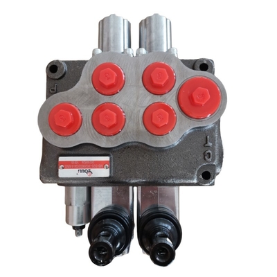 Struttura del tubo 80L/min Flusso Valvola di direzione idraulica 2 bobine Valvole di controllo monoblocco