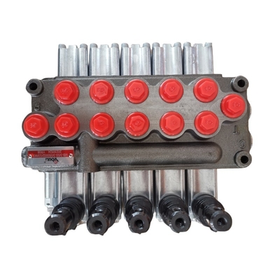Struttura del tubo 80L/min Flusso Valvola di direzione idraulica 2 bobine Valvole di controllo monoblocco
