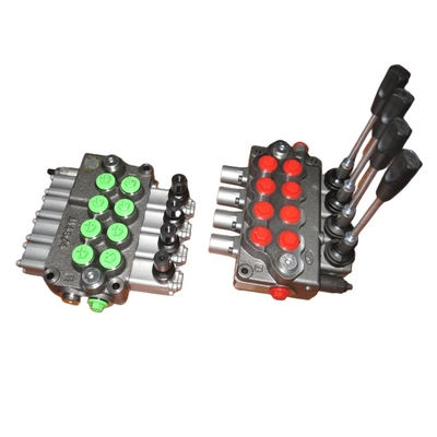 Struttura del tubo 80L/min Flusso Valvola di direzione idraulica 2 bobine Valvole di controllo monoblocco