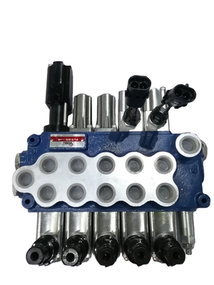 Valvola di direzione a 5 bobine a flusso elettricamente controllato per la pressione idraulica da 45L/MIN