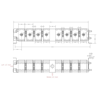 Distribuitore di flusso idraulico a 8 vie con valvole a sfera a 3 vie a 8 pressioni e blocco di manifold