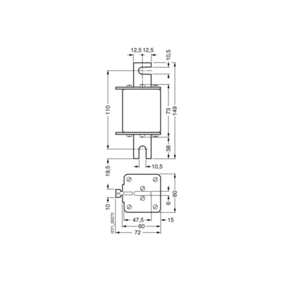 3NE3338-8 SITOR Fuse Link con contatti di lame a fessura NH2 In 800 A aR Un AC 800 V Indicatore frontale 3NE33388