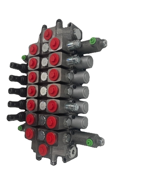 Valvola di controllo direzionale idraulica di tipo HC-D6/7 7 bobine 100L/min Flusso Pressione 350bar