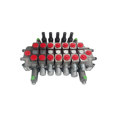 Valvola di controllo direzionale idraulica di tipo HC-D6/7 7 bobine 100L/min Flusso Pressione 350bar