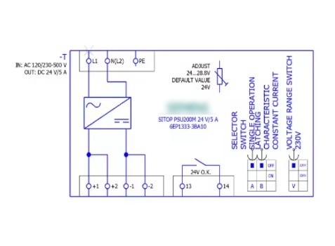 Memoria Altro SITOP PSU200M Fornitore di alimentazione DC mono e bi-fase 24V/5A 6EP1333-3BA10