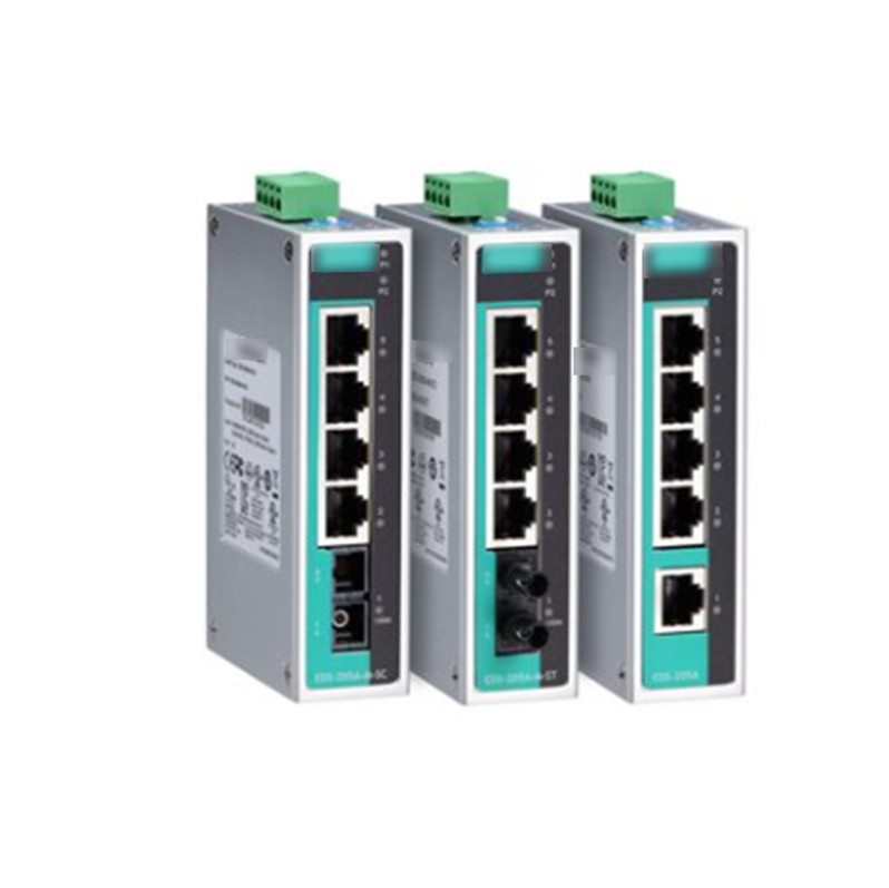 Accessori per bruciatori di gas EDS-205A Commutatore Ethernet industriale non gestito a 5 porte per MOXA
