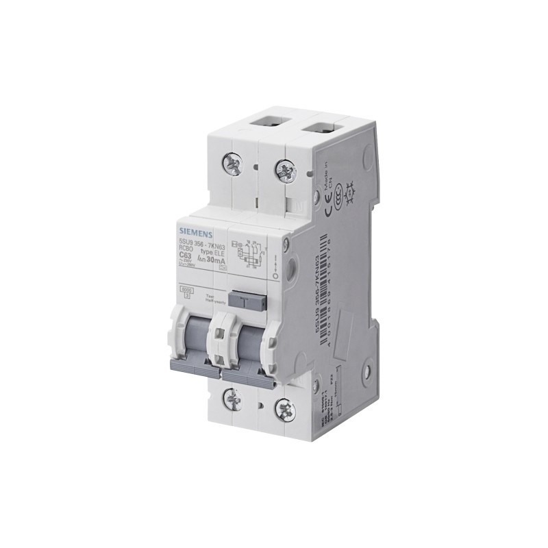 Interruttore LS/DI per distribuzione alimentazione a bassa tensione Siemens 5SU9356-1KK16 RCBO AC 30MA 1 N C16 6KA