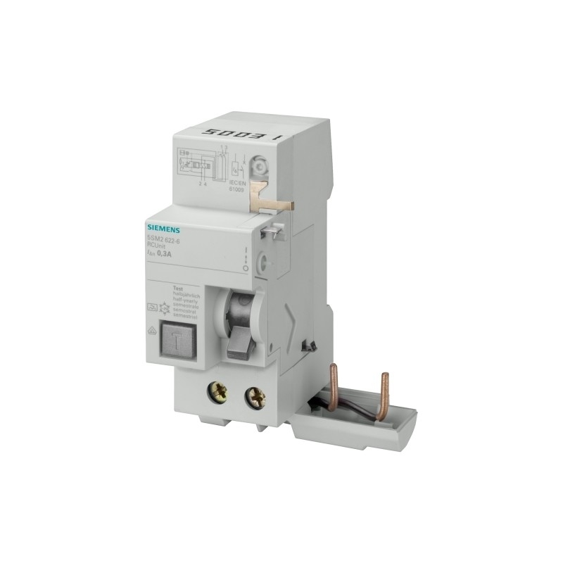 Peso netto kg 0,204 Kg 5SM2322-0 RC Unità per 5SY tipo a due poli AC In 40 A 30 mA Un AC 230 V