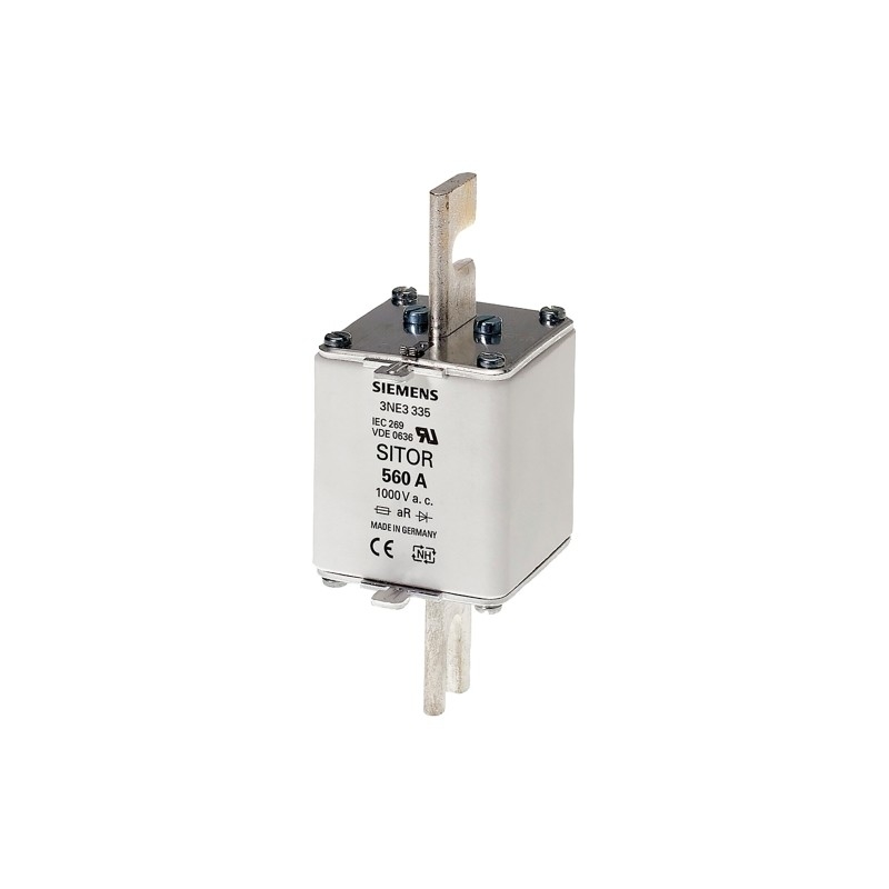 3NE3338-8 SITOR Fuse Link con contatti di lame a fessura NH2 In 800 A aR Un AC 800 V Indicatore frontale 3NE33388