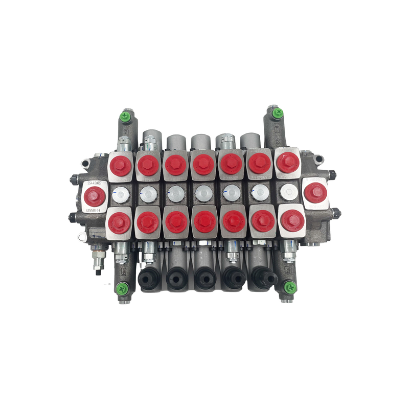 Valvola di controllo direzionale idraulica di tipo HC-D6/7 7 bobine 100L/min Flusso Pressione 350bar